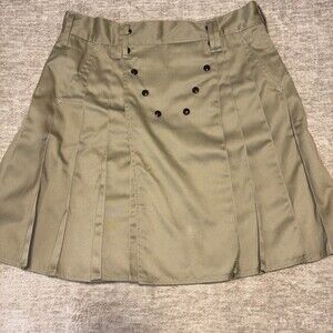 Utilikilt Men's Khaki Utility Kilt Size 39x23 EUC Snap Closure Heavy Duty Y2K